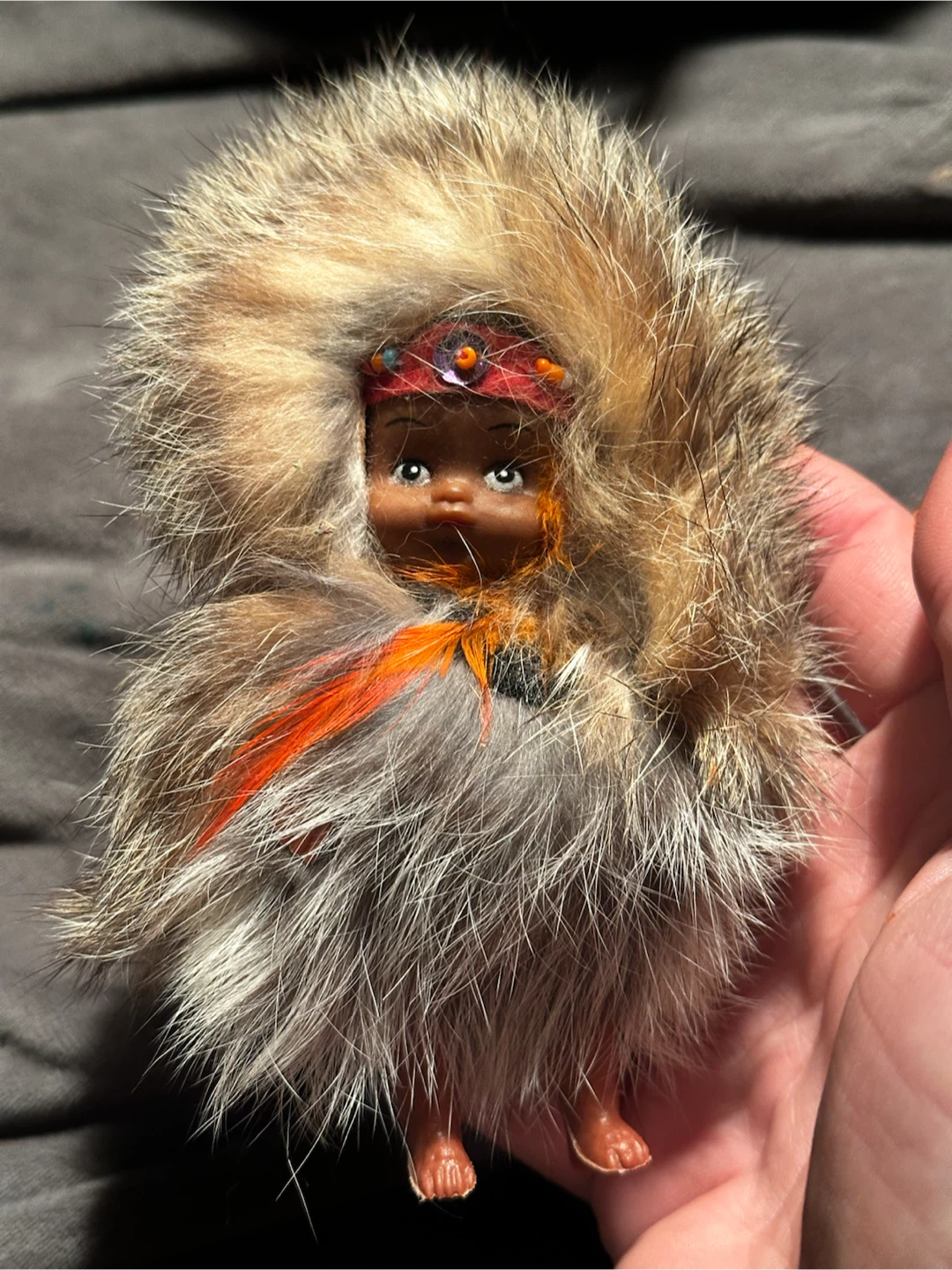 Vintage 5” Fur Inuit Souvenir Doll
