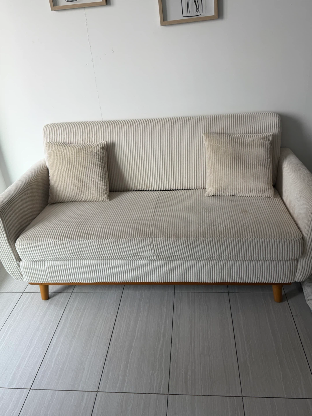 Cream Corduroy Sofa
