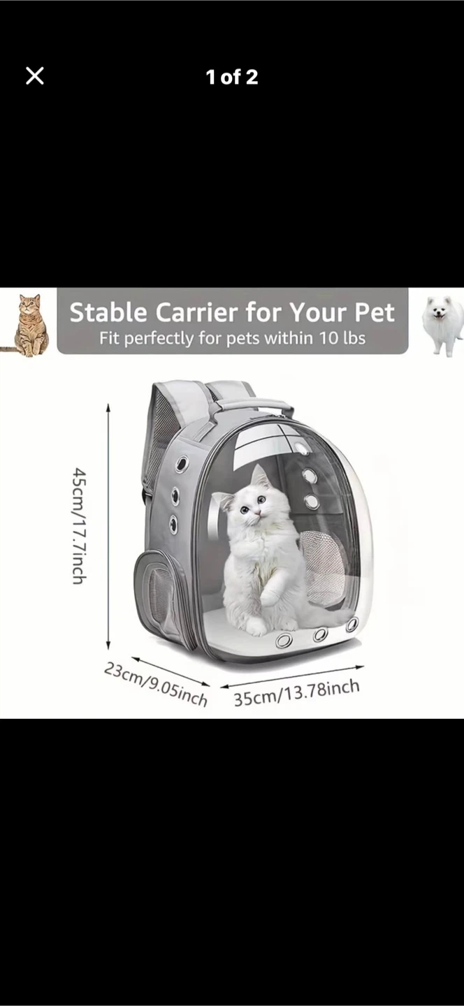 Grey Pet Backpack Carrier