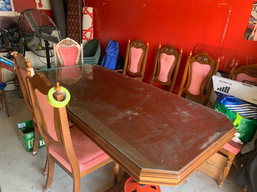 Wooden Dining Table with 8 Chairs