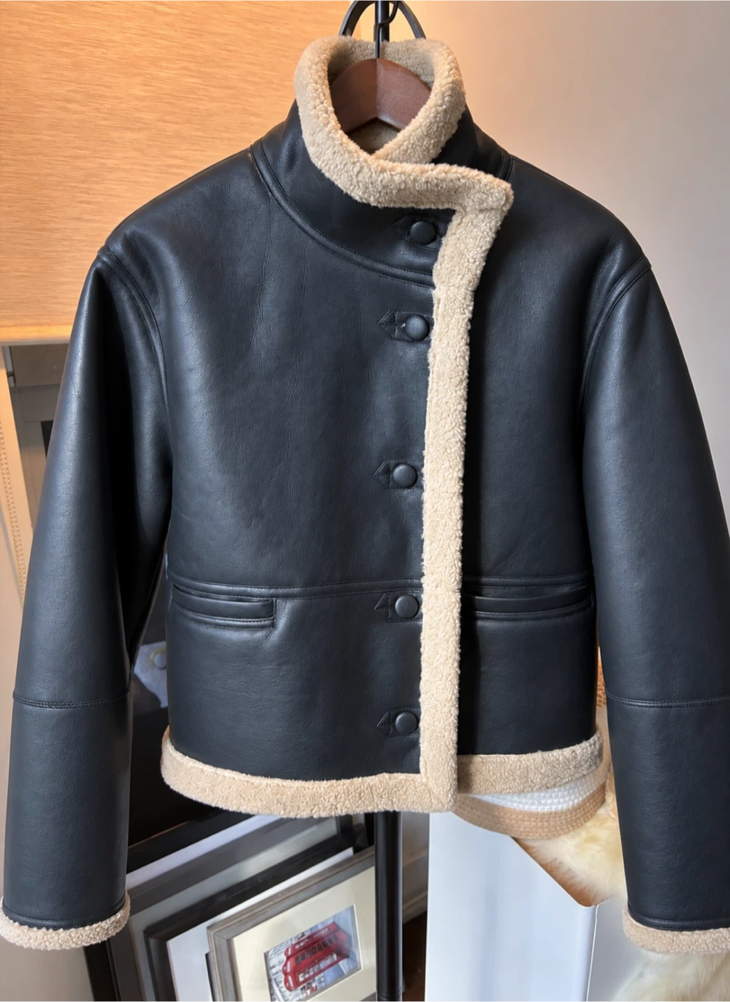 Moon River Faux Leather Shearling Jacket - photo 2