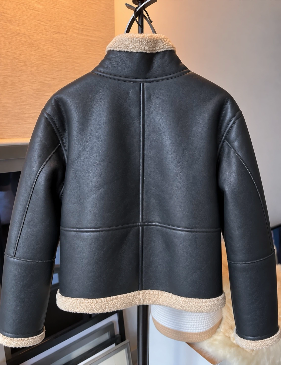 Moon River Faux Leather Shearling Jacket - photo 3