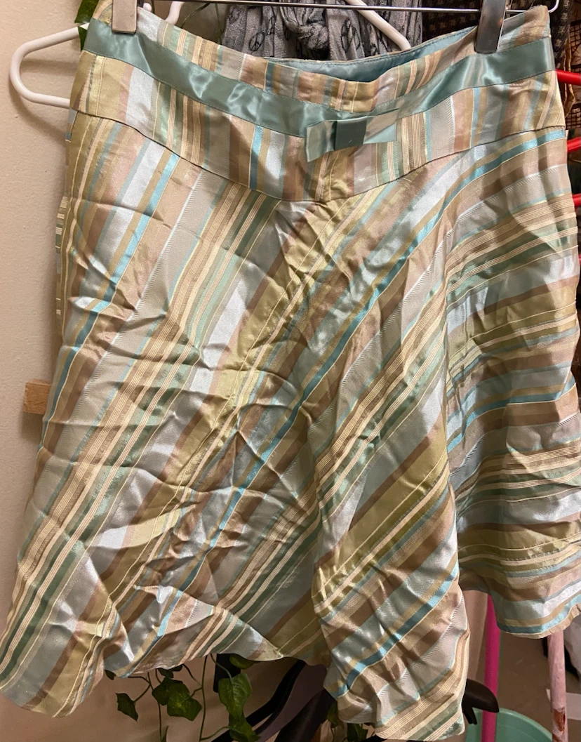 Striped A-line Skirt