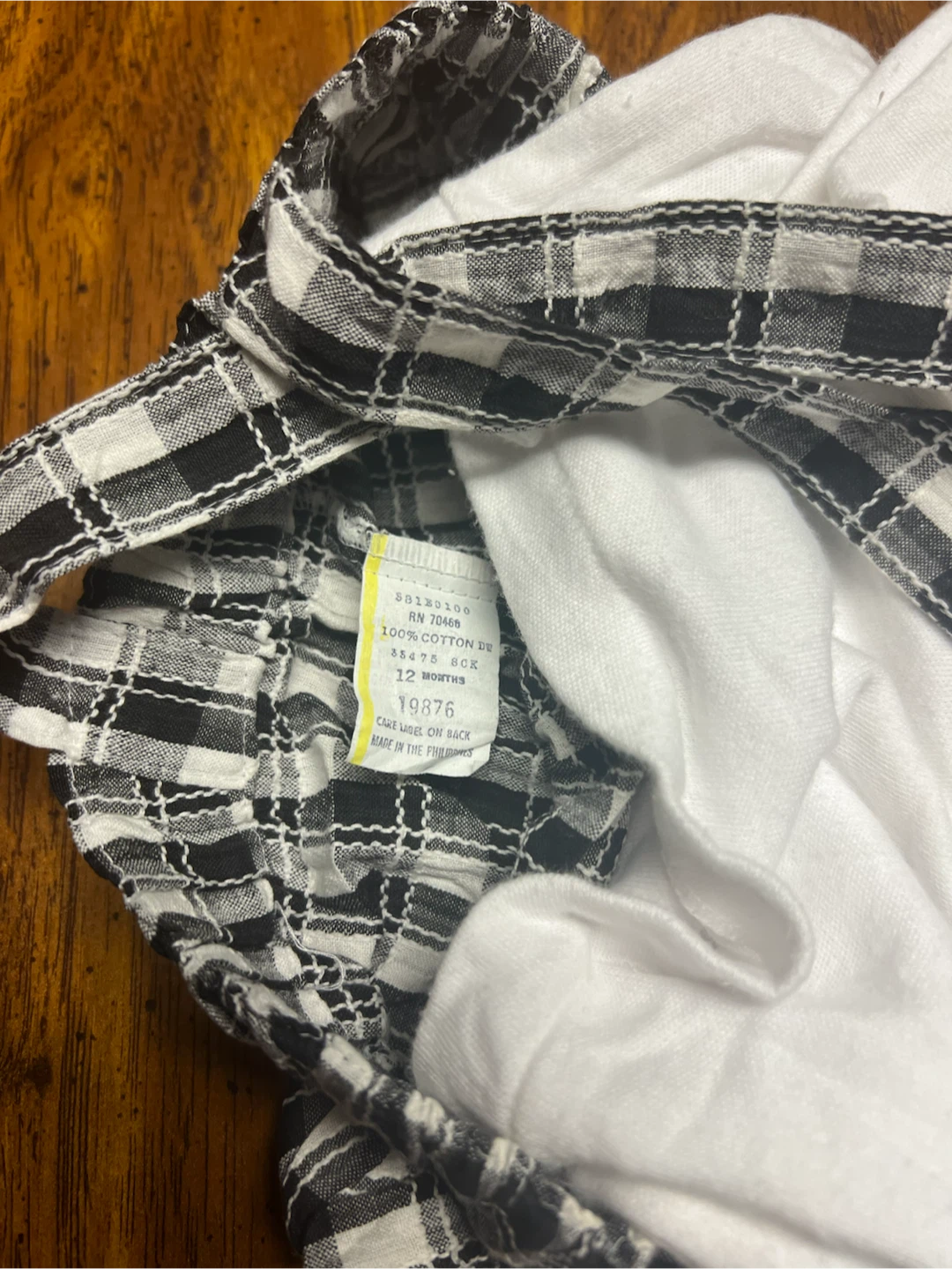 Baby Plaid Overalls with White Shirt Set - photo 2