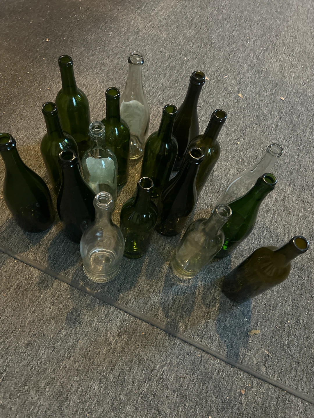 Assorted Empty Wine Bottles