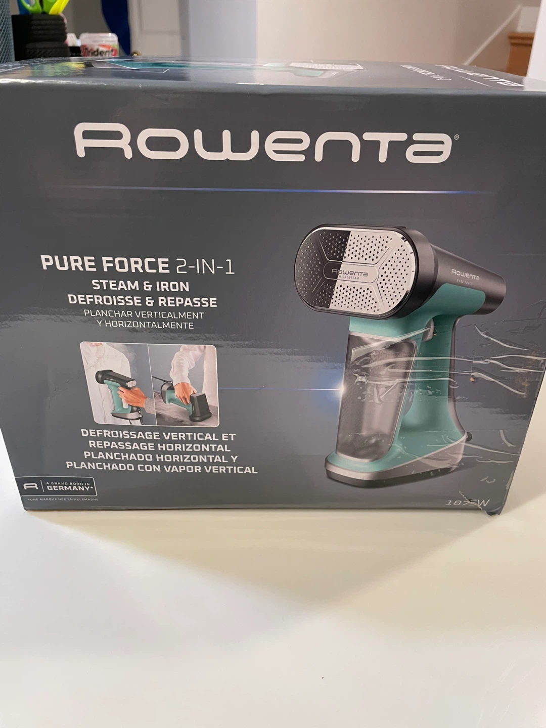 Rowenta Pure Force 2-in-1 Handheld Fabric Steamer NEW