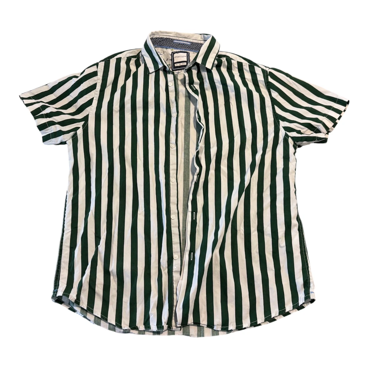 Denim & Flower Striped Short Sleeve Shirt