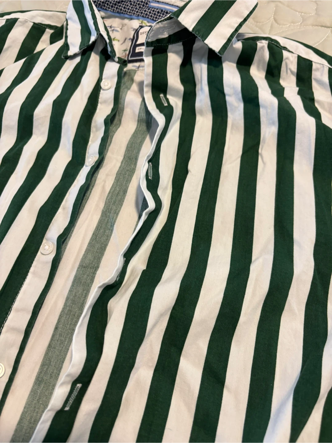Denim & Flower Striped Short Sleeve Shirt - photo 3