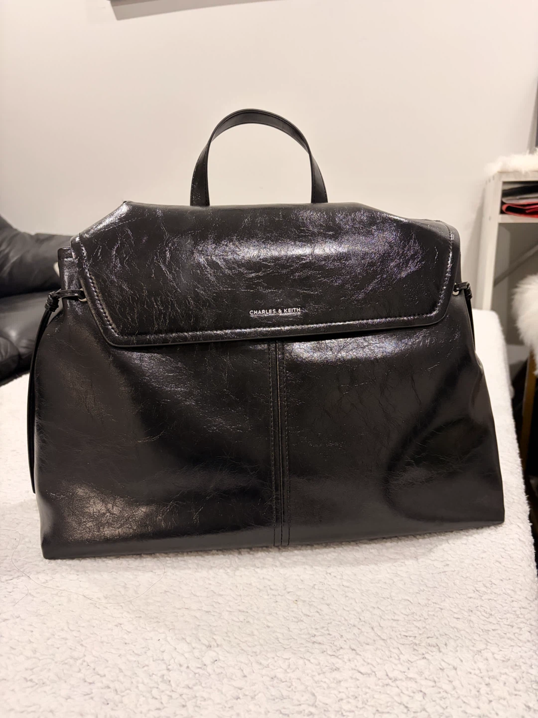 Charles & Keith Black XL Noane Backpack