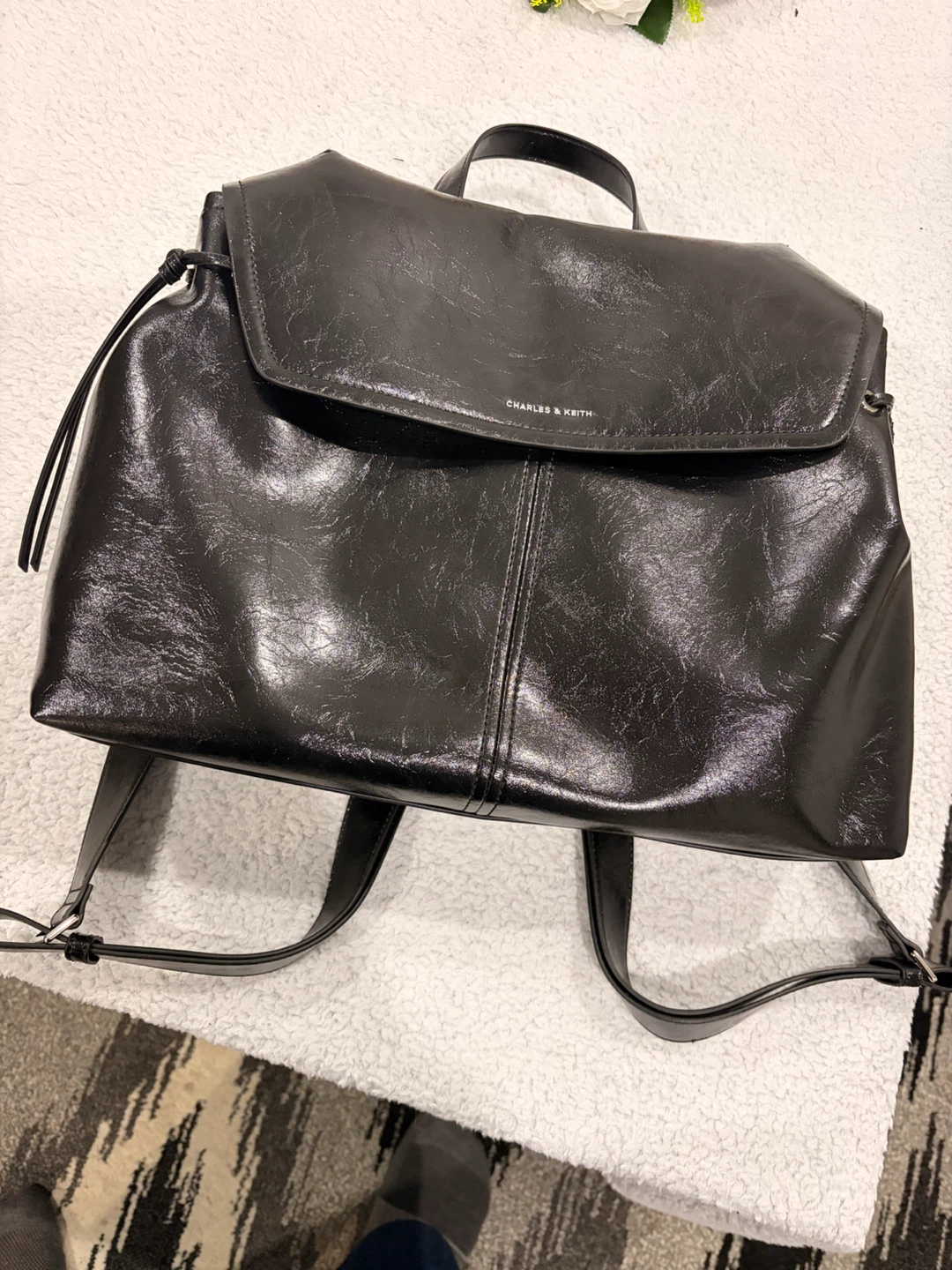 Charles & Keith Black XL Noane Backpack - photo 2