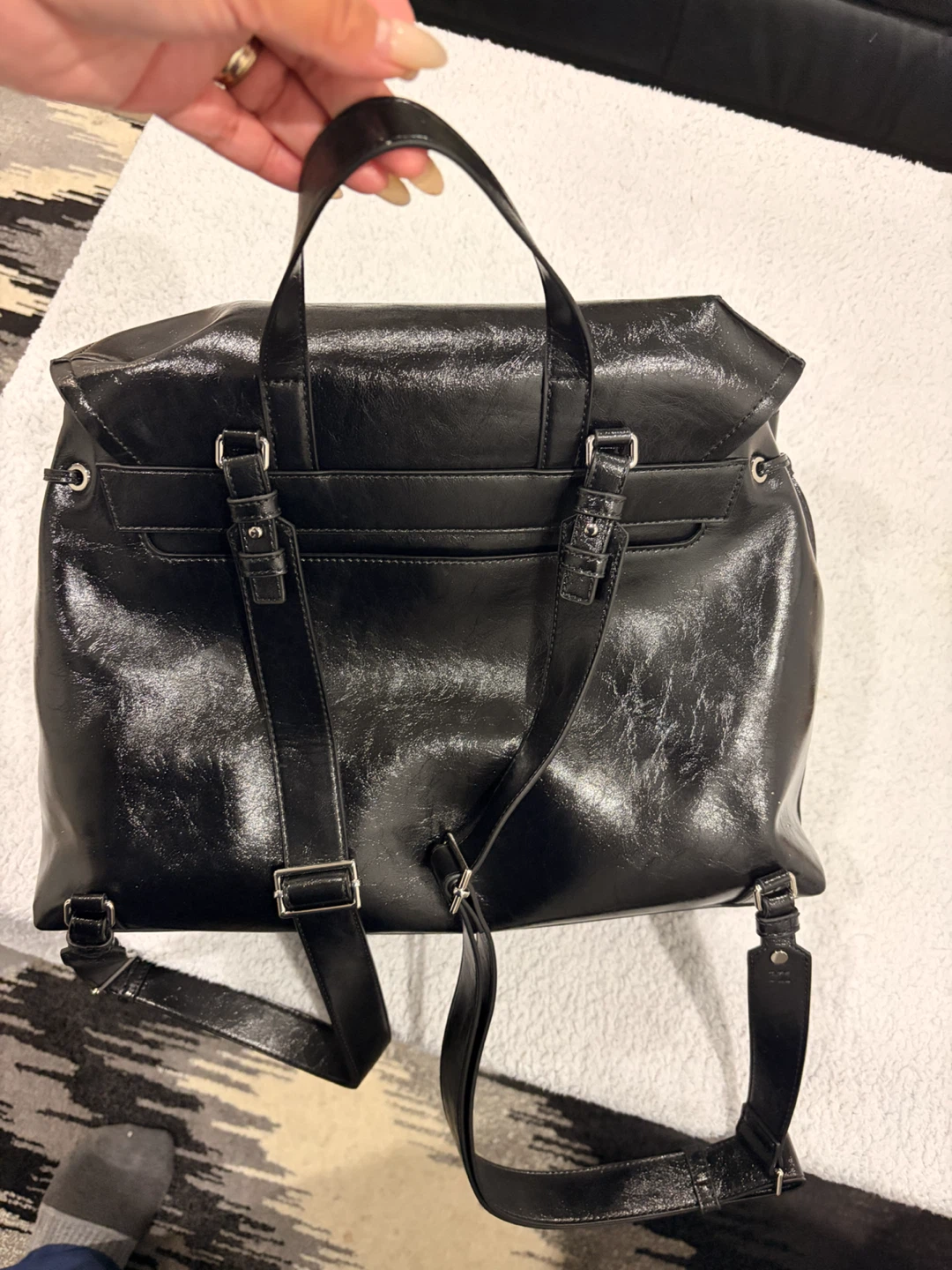 Charles & Keith Black XL Noane Backpack - photo 4