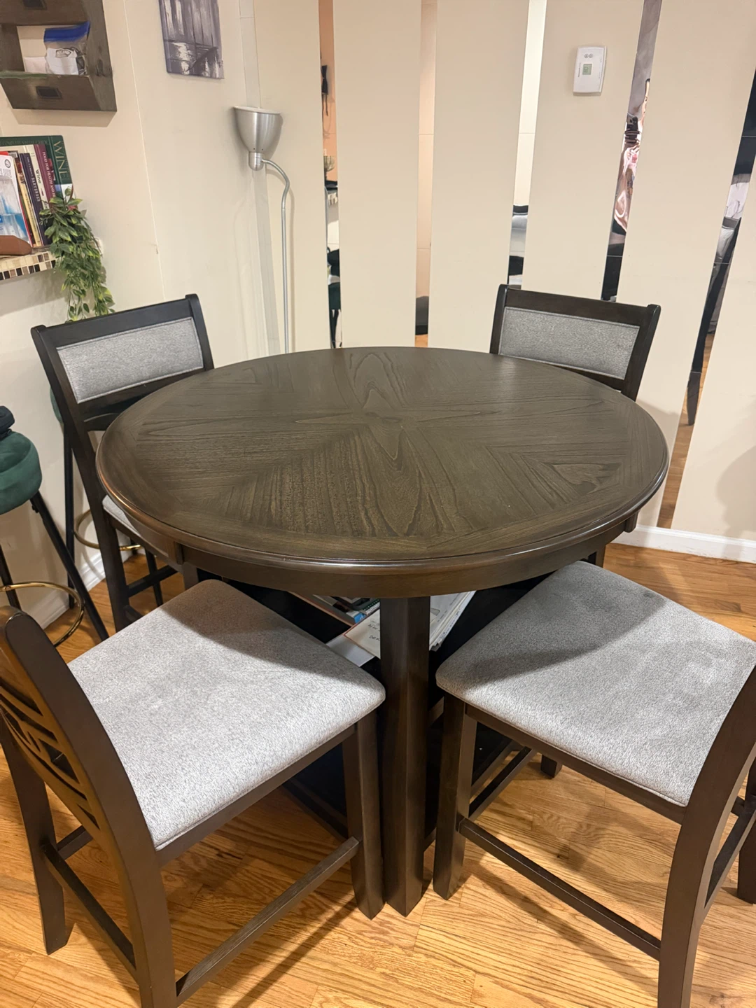Round Counter Height Dining Set with 4 Chairs - photo 4
