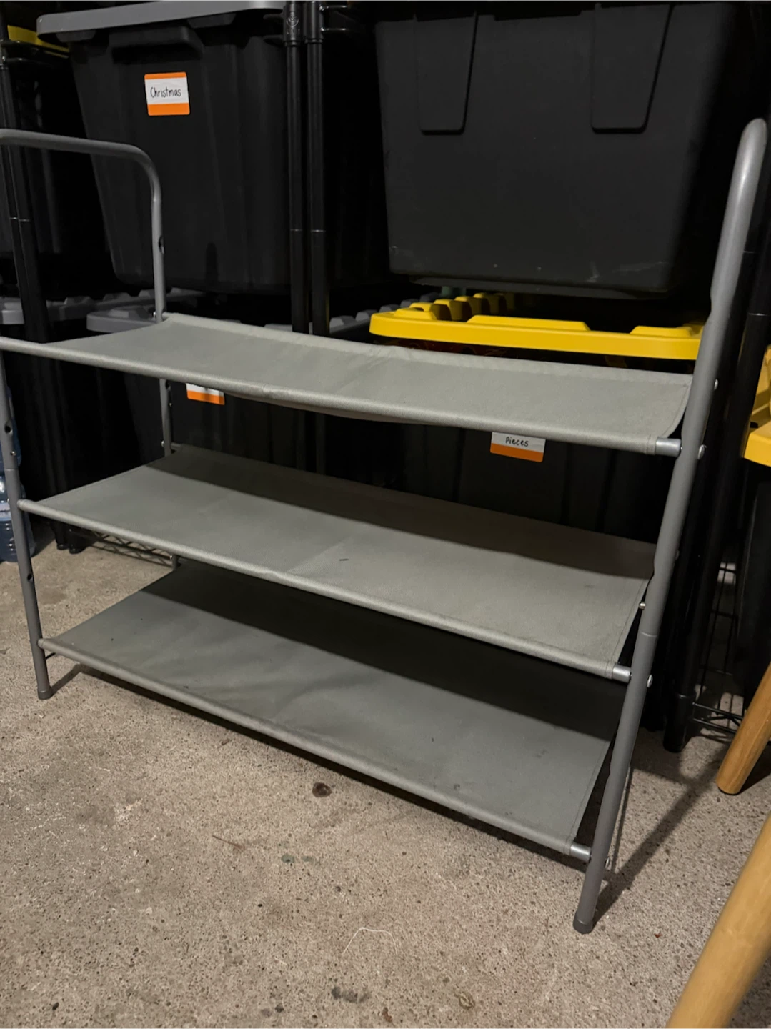 3-Tier Grey Shoe Rack