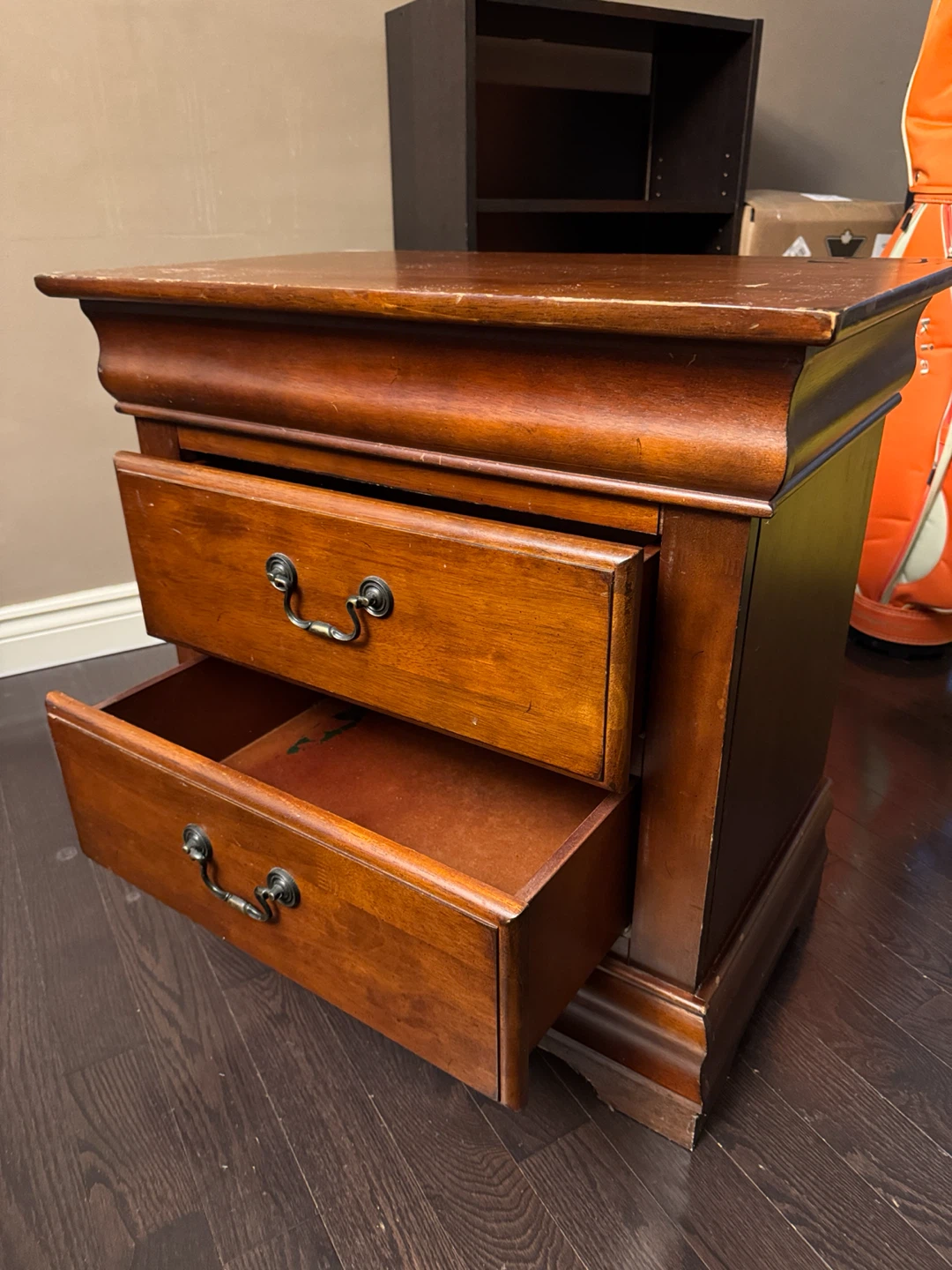 Classic Wood Nightstand with Two Drawers - photo 2
