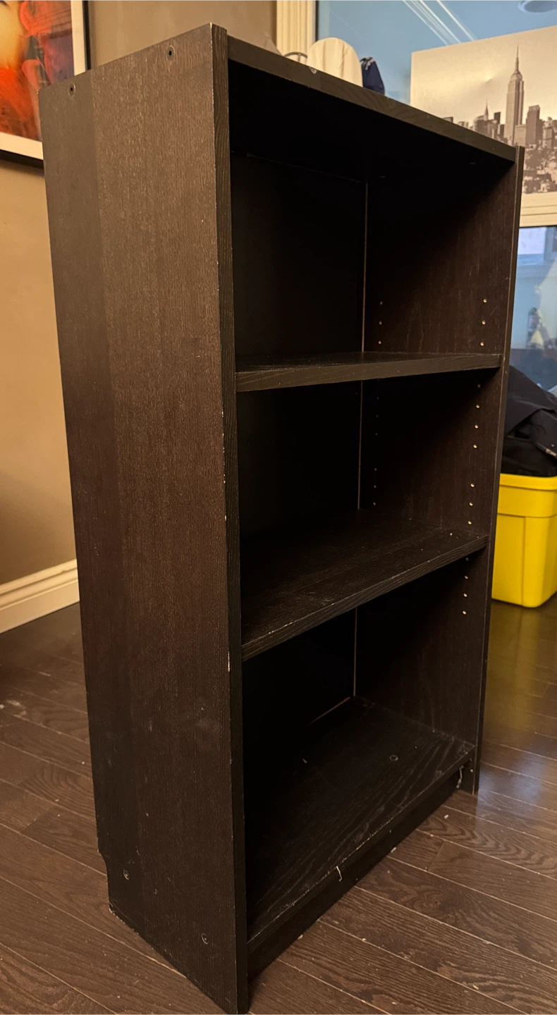 Black 3-Shelf Bookshelf - photo 2