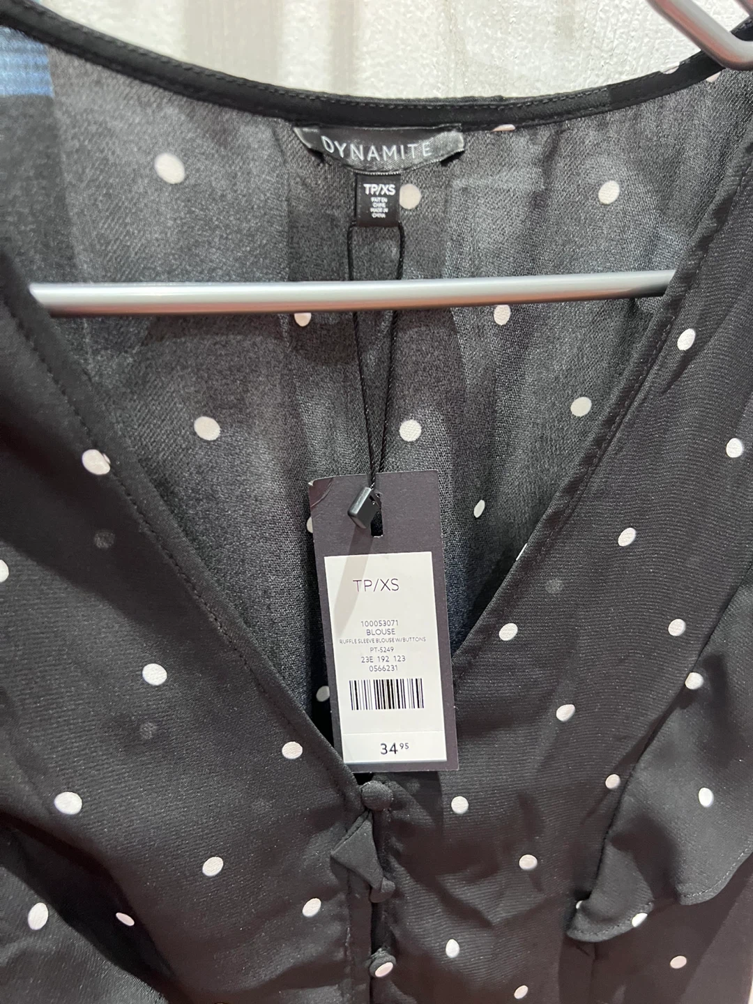 Dynamite Black and White Polka Dot Blouse - photo 3