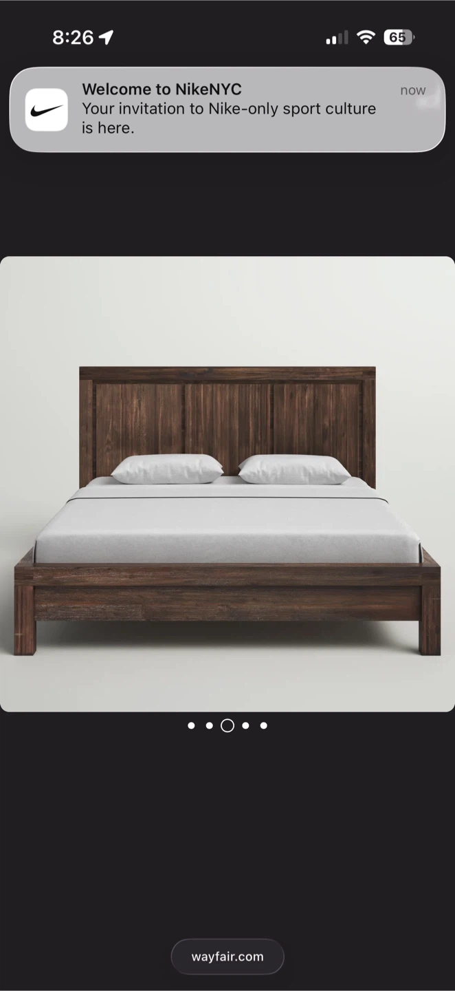 Queen Size Emanuel Solid Wood Platform Bed with Nightstand