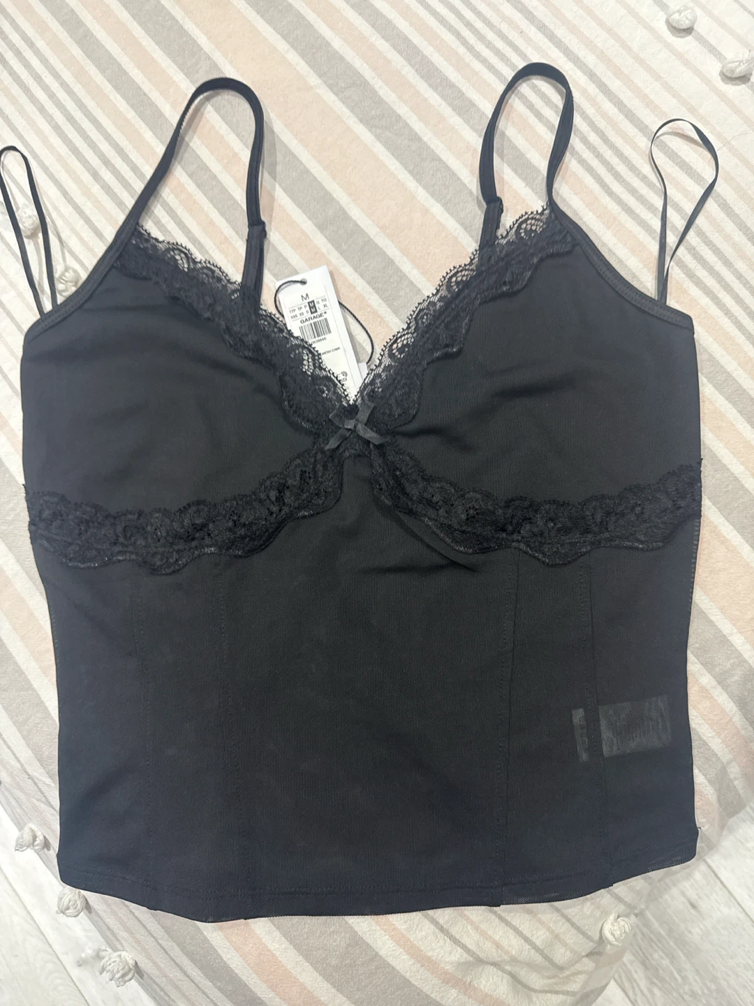 Garage Black Lace Trim Camisole - photo 2