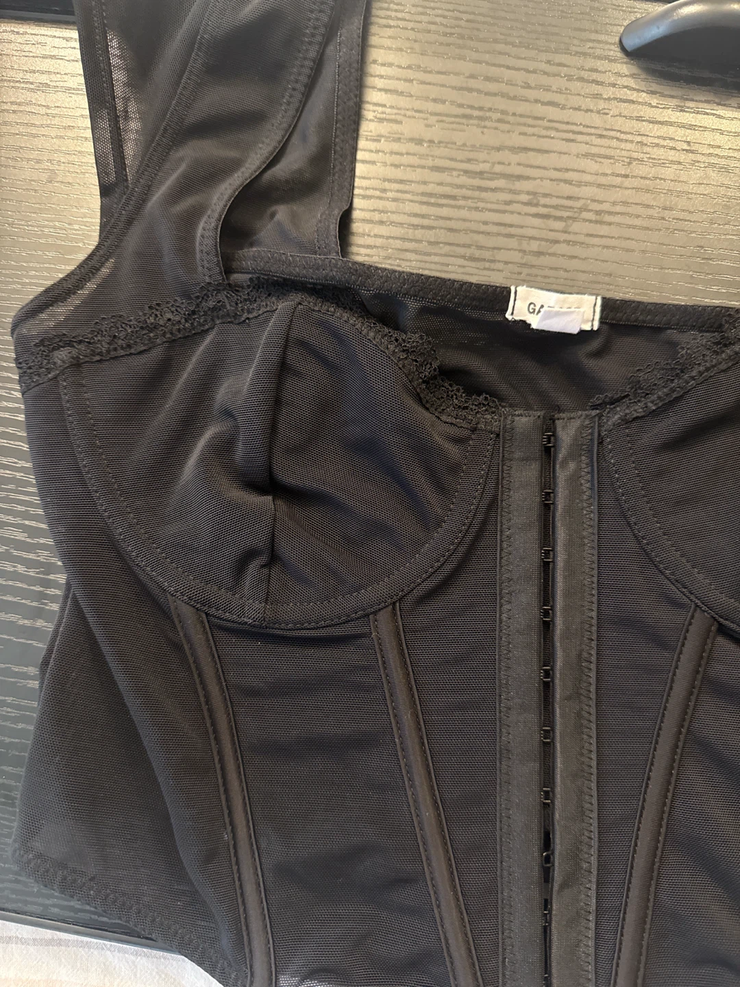 Garage Black Mesh Corset Top - photo 2