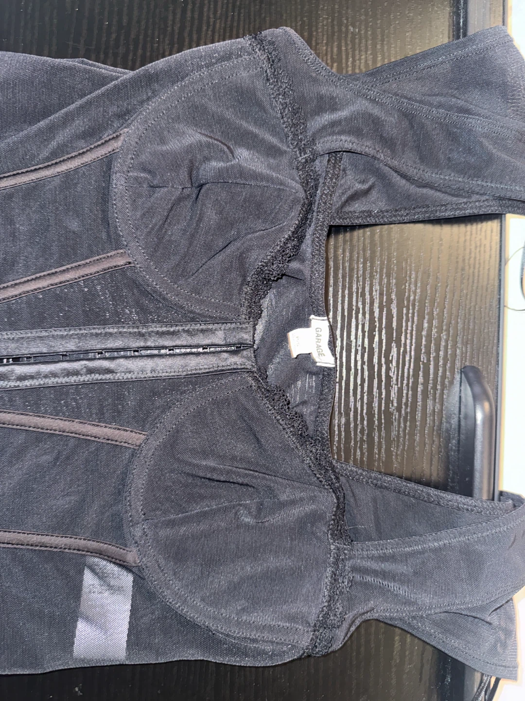 Garage Black Mesh Corset Top - photo 3