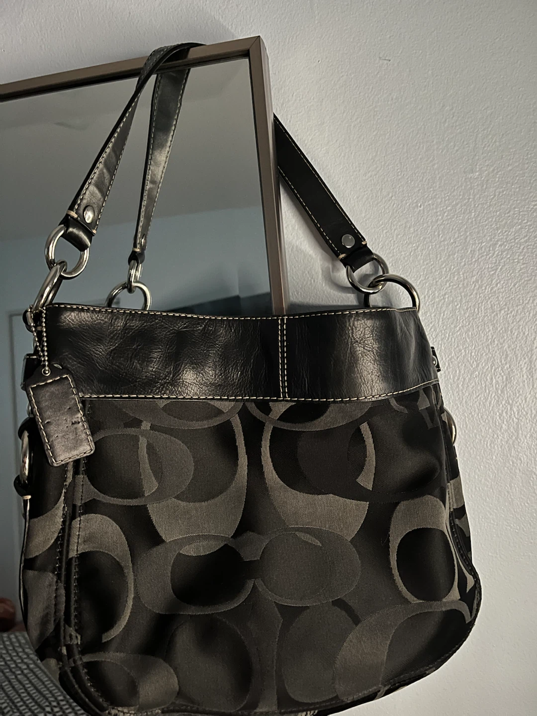 Vintage Coach Signature Hobo Bag Black