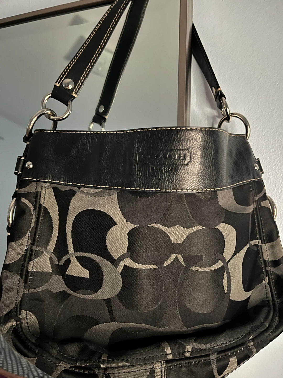 Vintage Coach Signature Hobo Bag Black - photo 2
