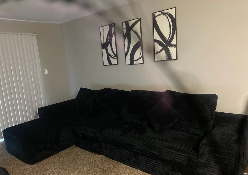 Black Corduroy Sectional Sofa