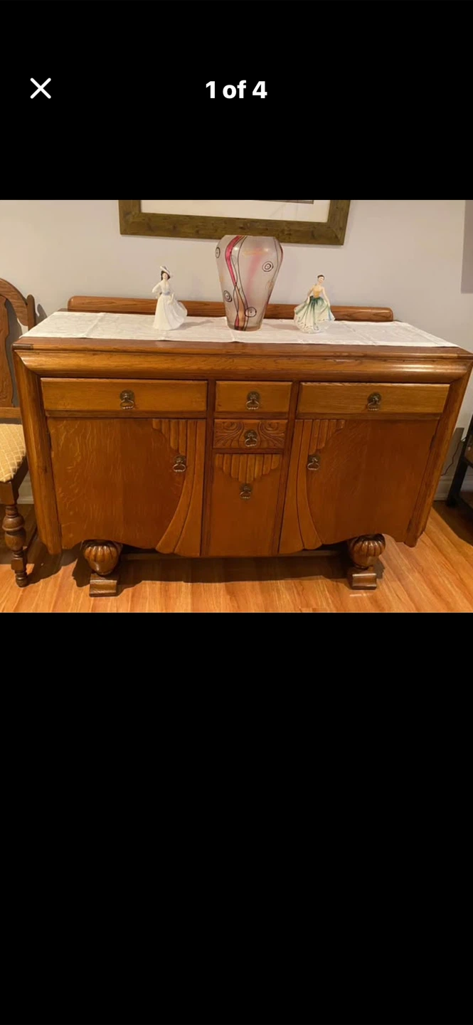 Vintage Oak Buffet and Hutch from Scotland!