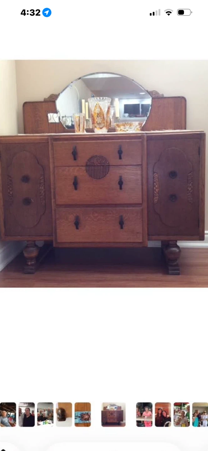 Vintage Oak Buffet and Hutch from Scotland! - photo 2