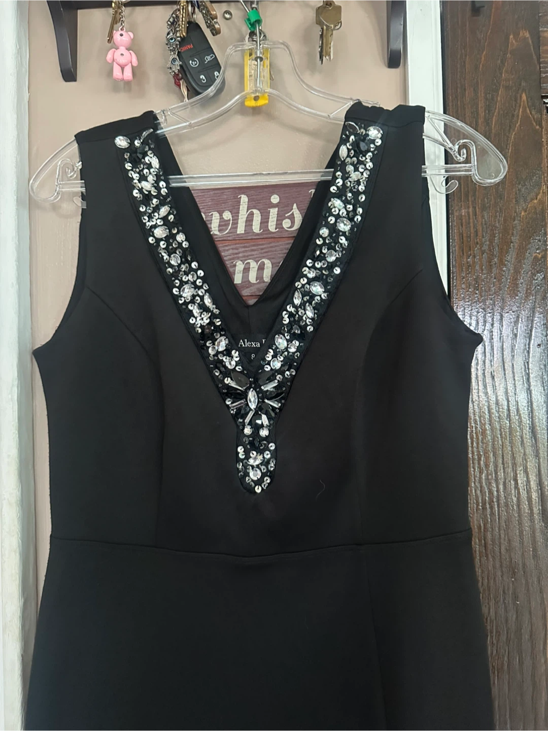 Alexa B Black Beaded Evening Dress Size 8 - photo 2