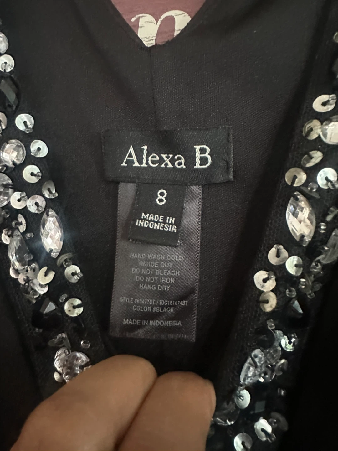 Alexa B Black Beaded Evening Dress Size 8 - photo 5