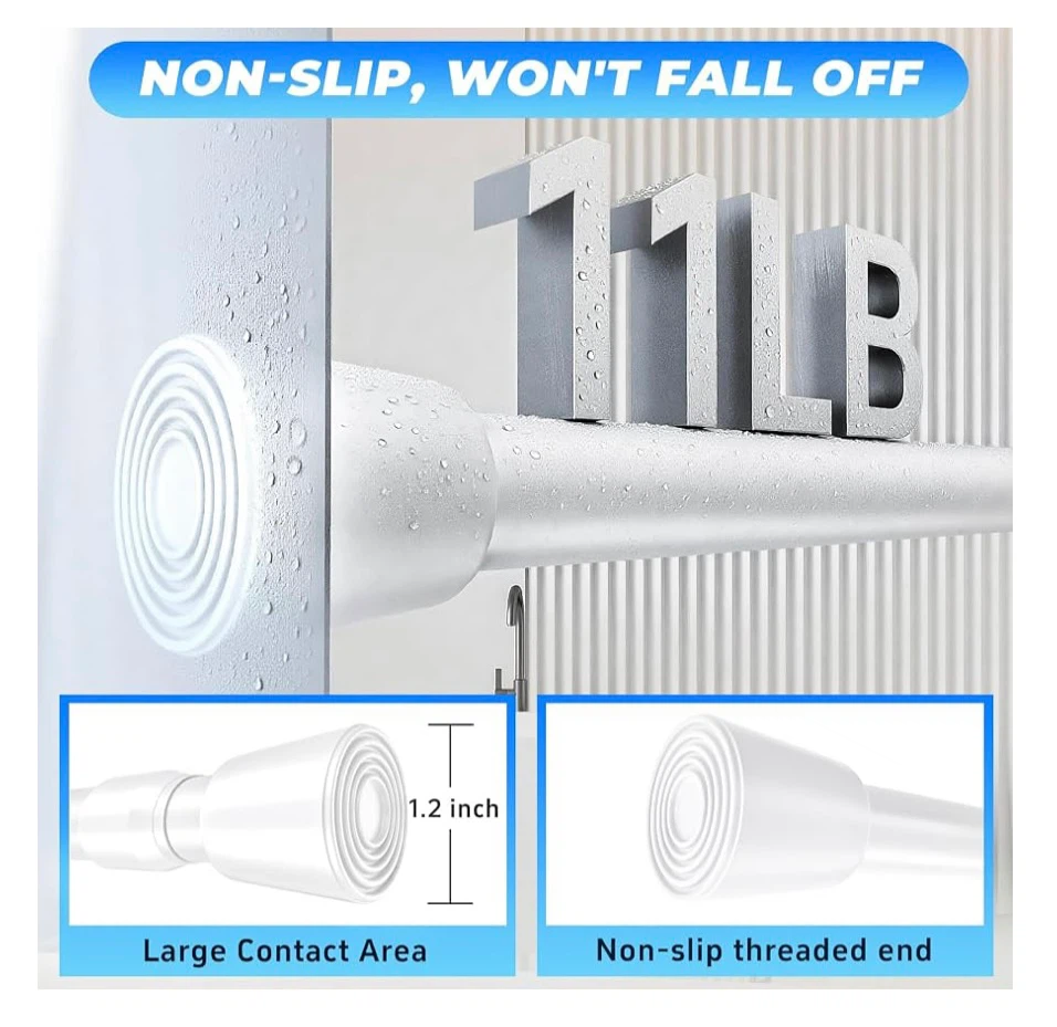 White Adjustable Spring Tension Rod - photo 2