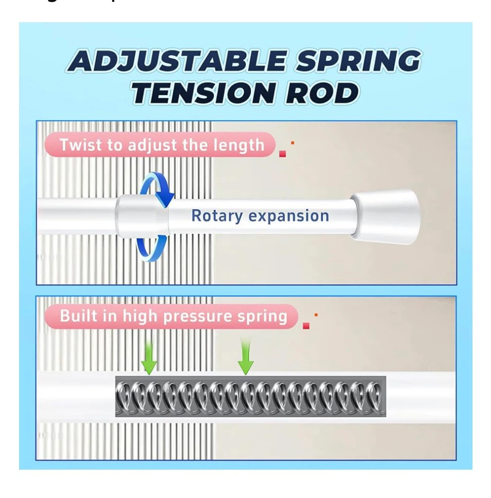 White Adjustable Spring Tension Rod - photo 3