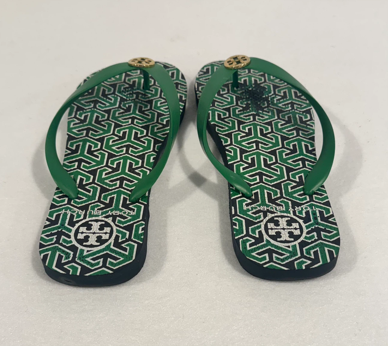 Tory Burch Green Geometric Flip Flops size 6 - photo 3
