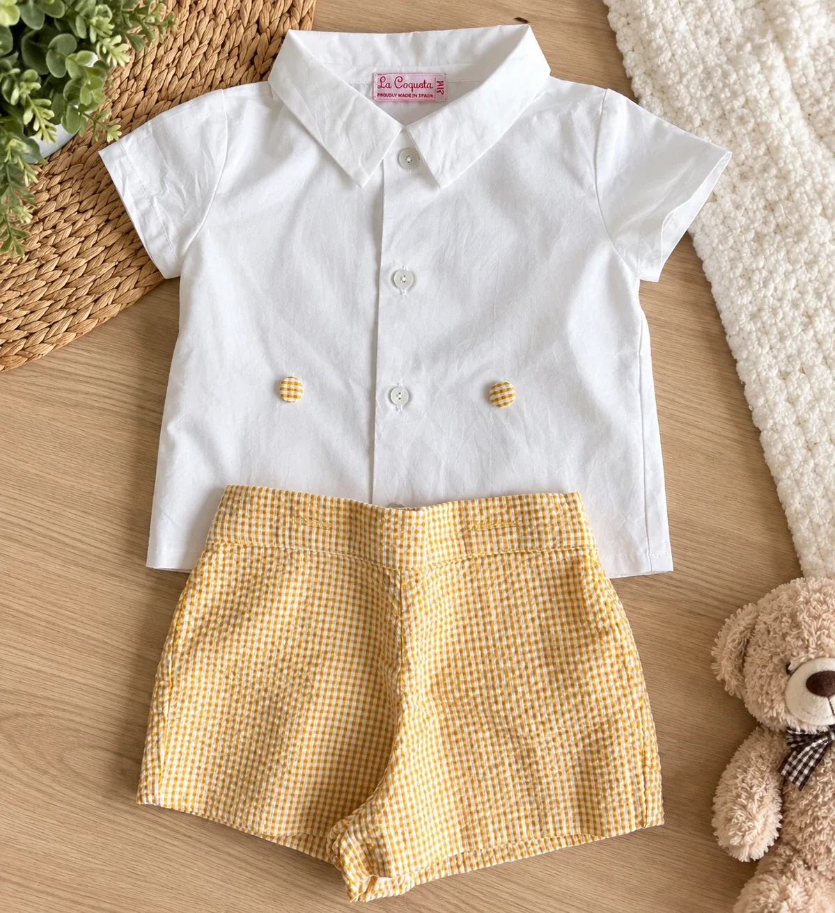 La Coqueta 6M Yellow Gingham Outfit
