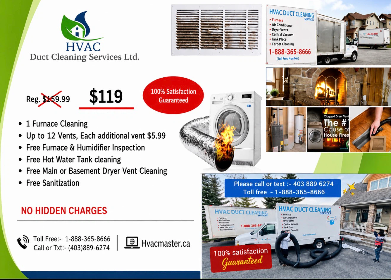 Complete Furnace & Duct cleaning only $119  4038896274