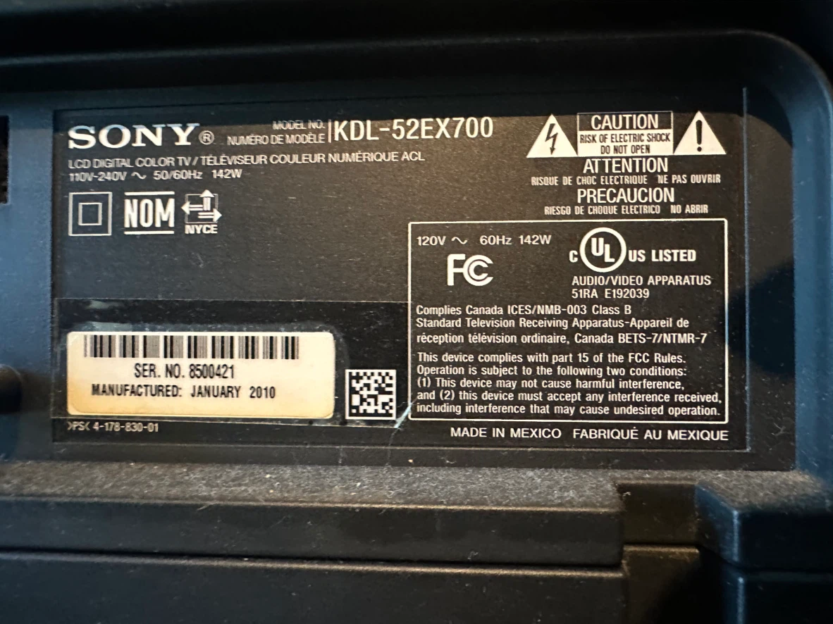 Sony Bravia 52-inch LCD TV KDL-52EX700 - photo 3
