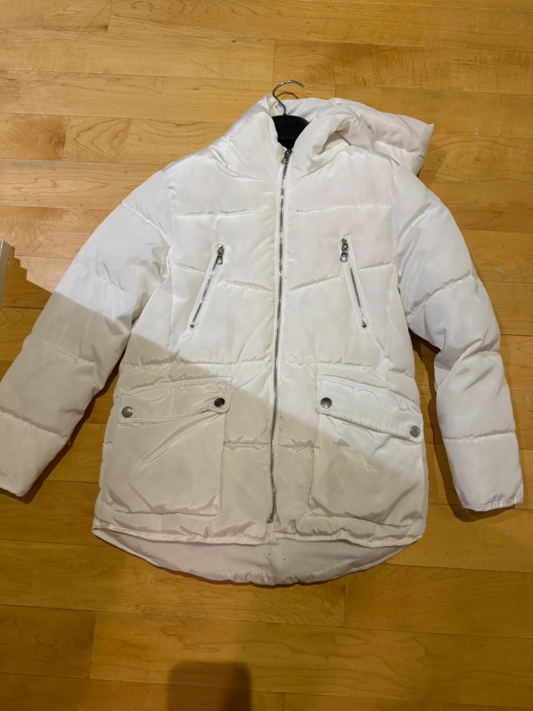 Zara Girls White Puffer Jacket