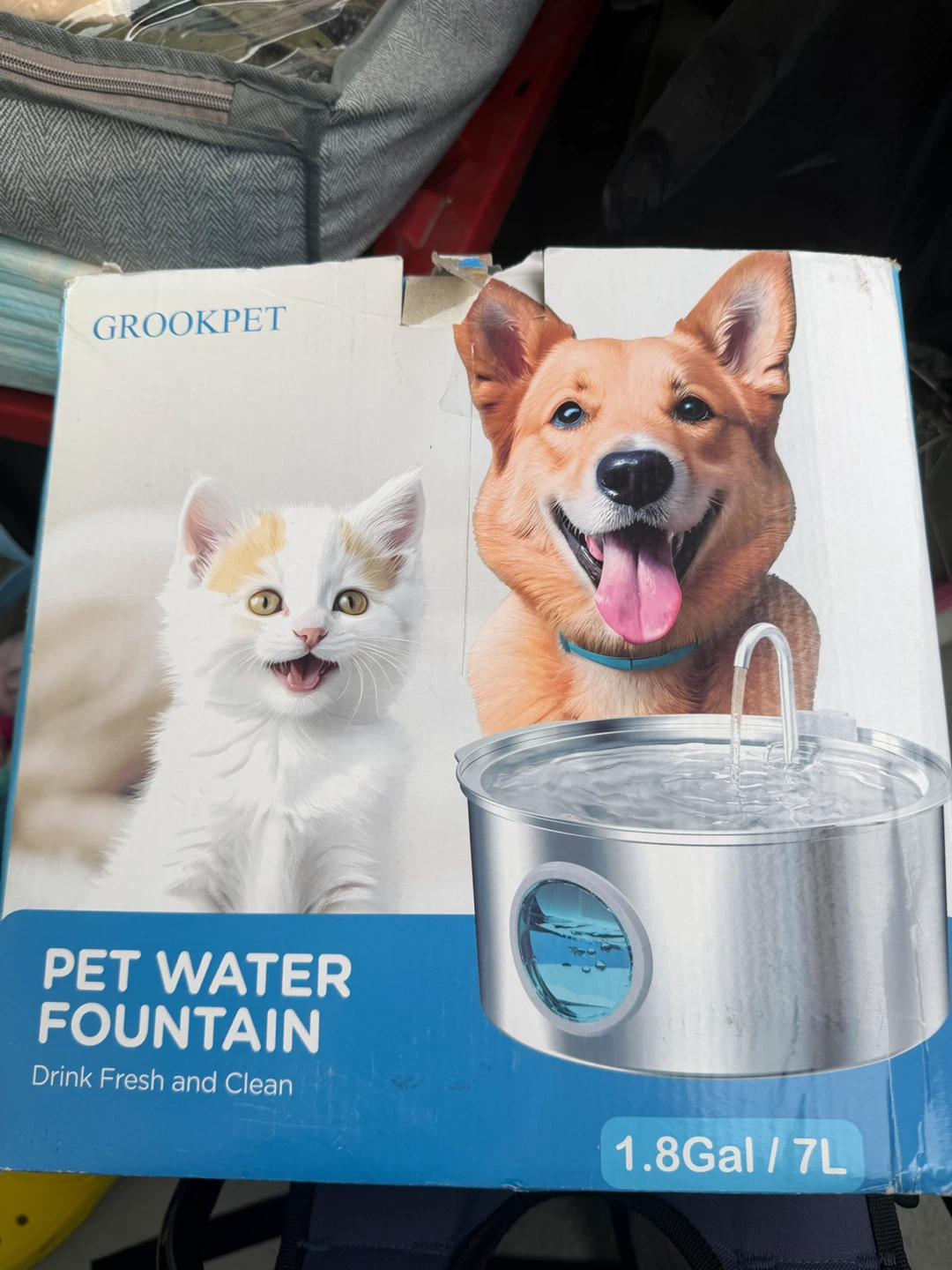 GROOKPET Stainless Steel Pet Water Fountain 7L