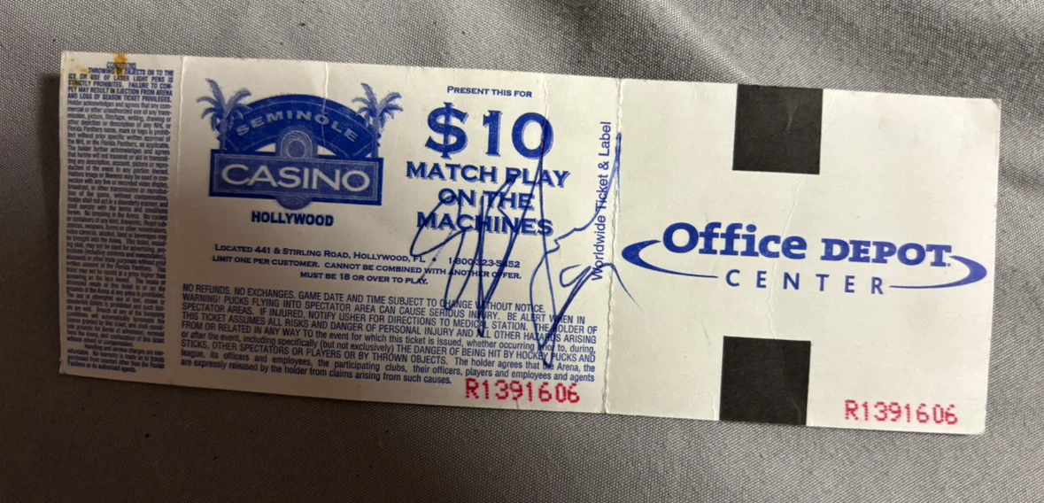 Vintage 2003 Ticket stub.  Ed Belfour auto - photo 2