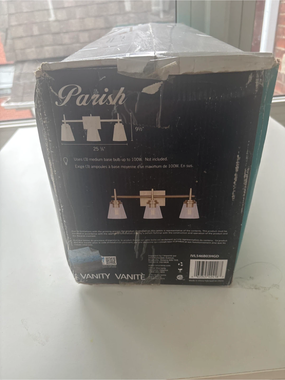 Parish 3-Light Vanity Fixture Gold - photo 2