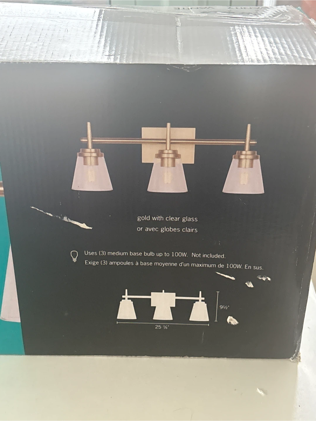 Parish 3-Light Vanity Fixture Gold - photo 3