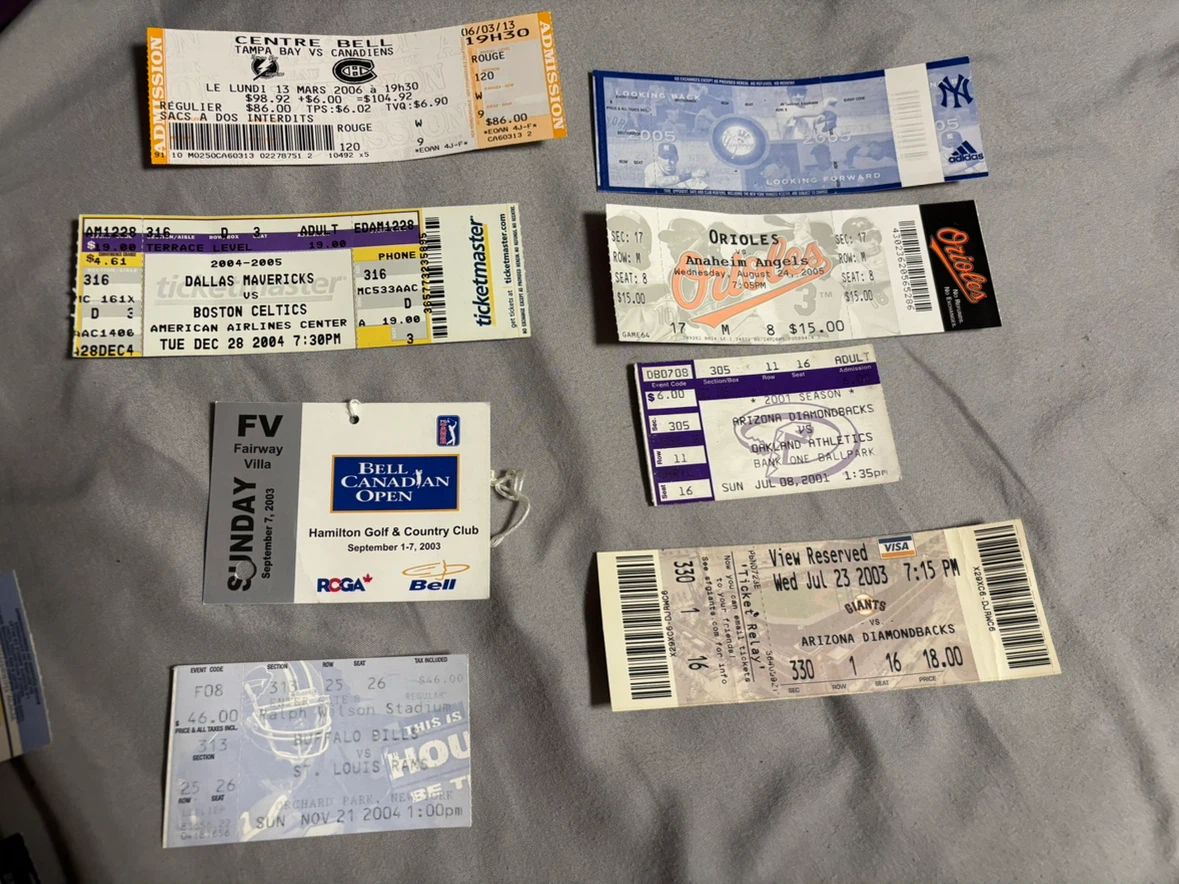 Collection of 8 Vintage Sports Event Tickets