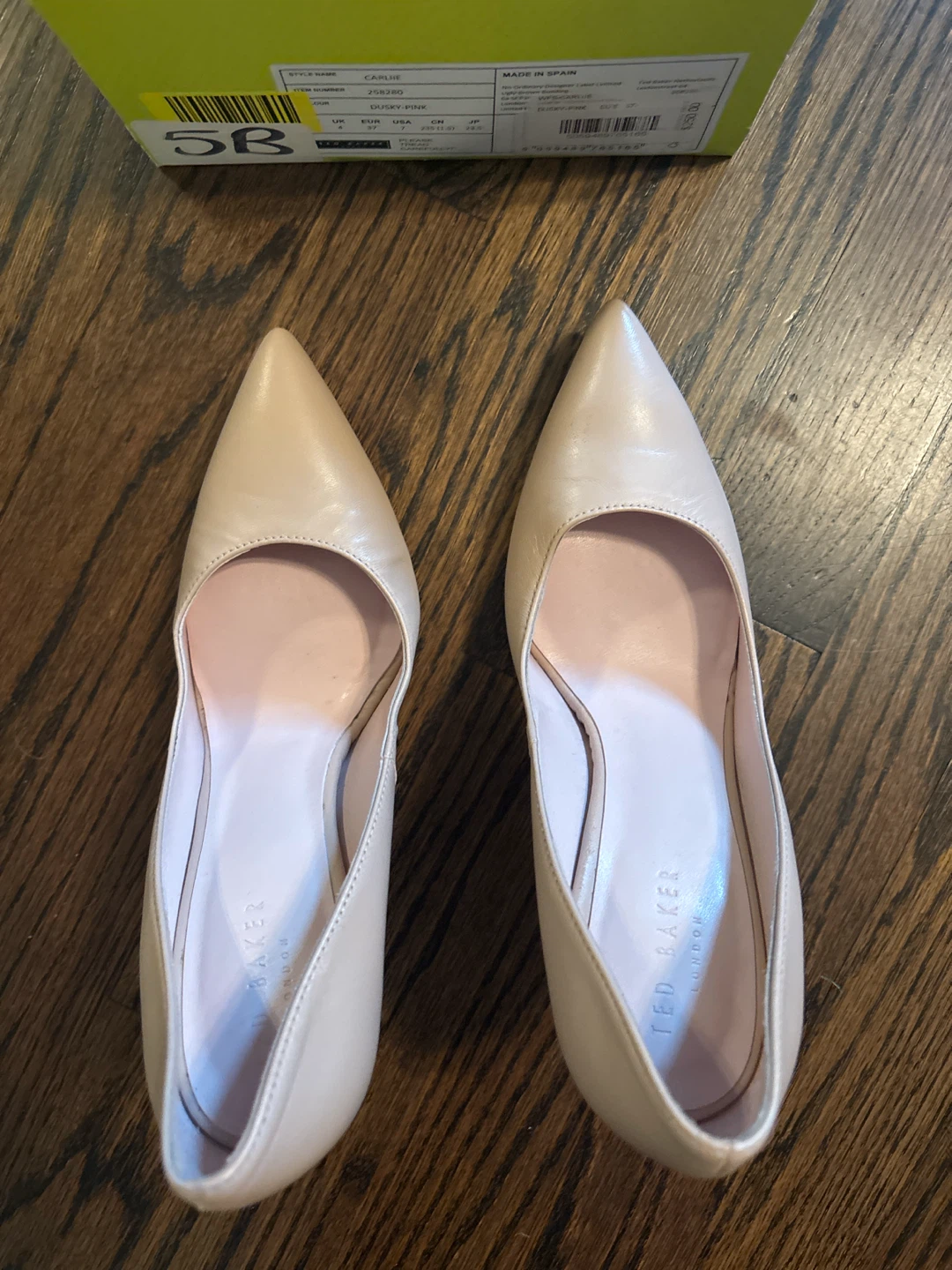 Ted Baker Carlie Dusky-Pink Leather Court Shoes Size 7