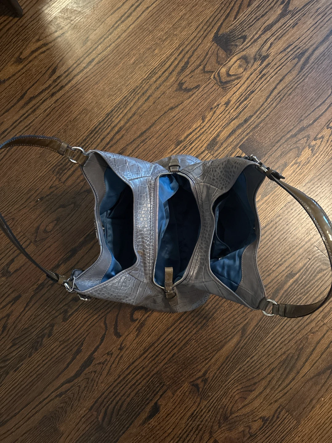 Coach Grey Embossed Croc Hobo Bag - photo 2