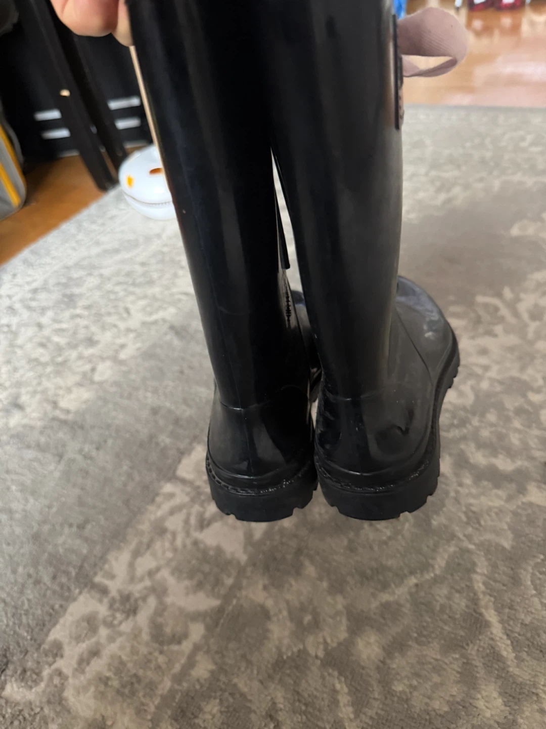 RED Valentino Black Rubber Rain Boots - photo 3