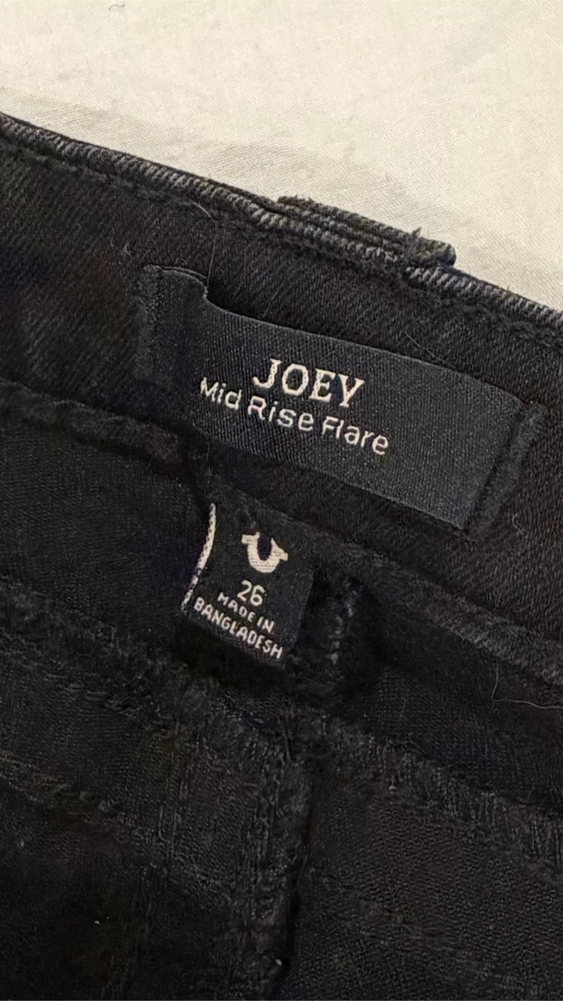 True Religion Black Mid Rise Flare Jeans – Size 26 - photo 5