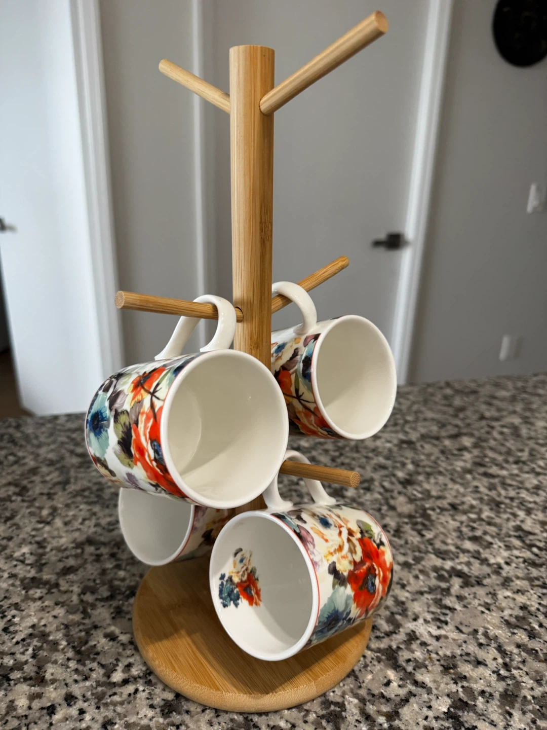 Bamboo Tea-Cup holder and Floral Mug Set - photo 2