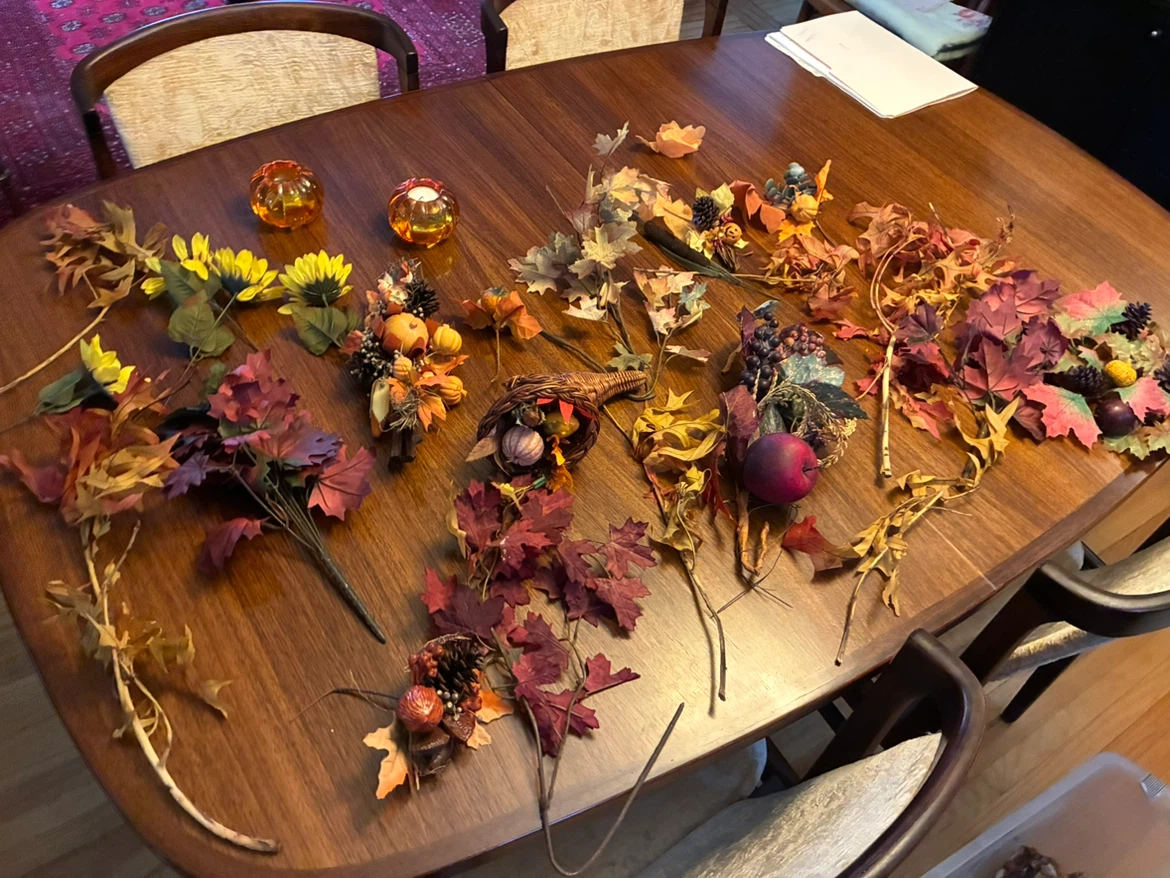Big lot silk flower Fall Halloween Artificial Flower Leaf Craft