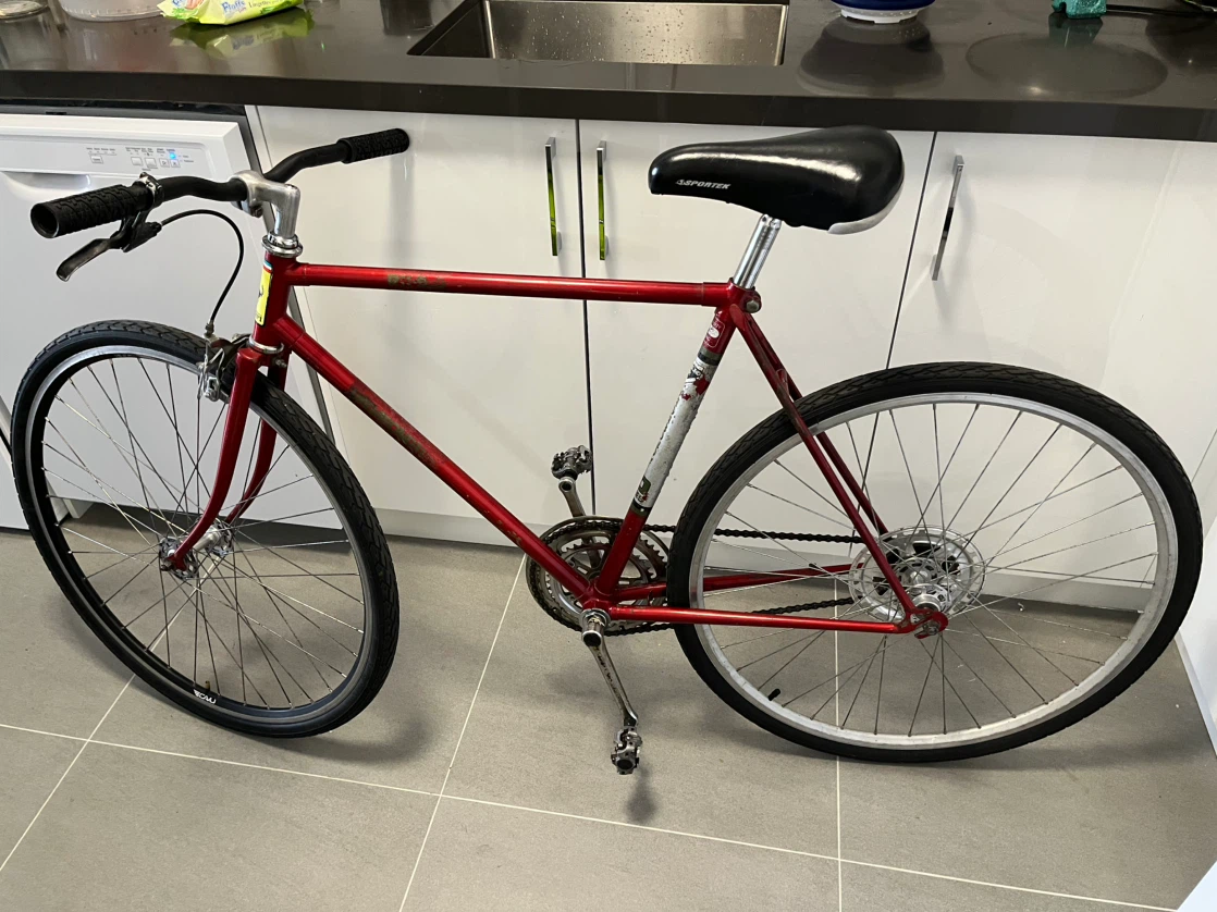 A very fast bicycle is for sale.